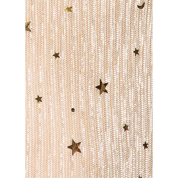 Superdown Sheer Metallic Gold Star Top Size XS New - Picture 3 of 4